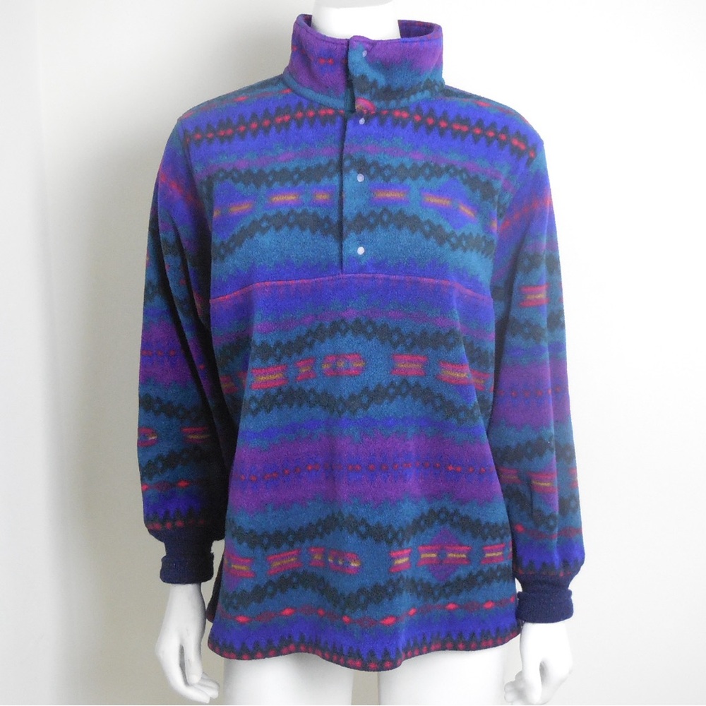 Patagonia Vintage Multicolor Aztec Print Fleece Pullover Medium